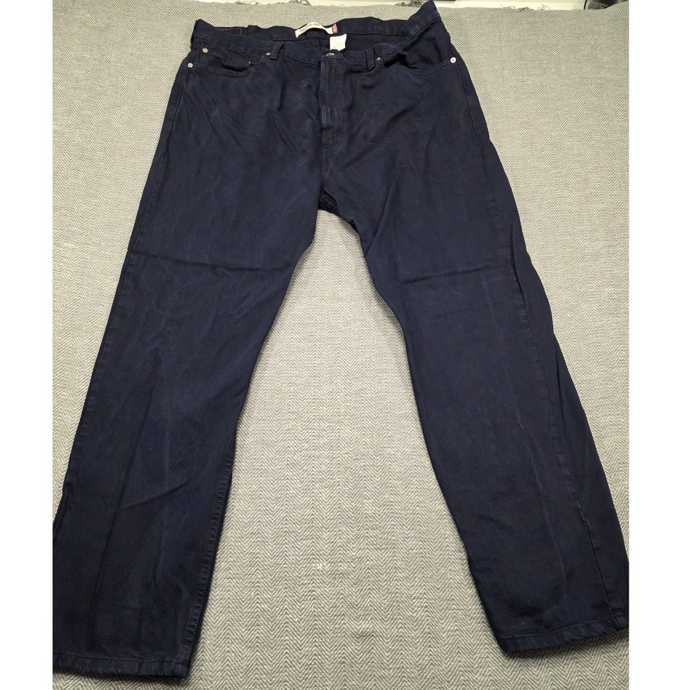 Levis 505 Regular Fit‎ Mens Jeans 42x32 Navy Blue Straight Leg Denim Pants